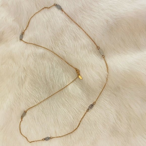 VINtage Sarah Coventry Dainty Mixed Metal Necklace Chain Satellite Signed 6777 - Picture 8 of 8